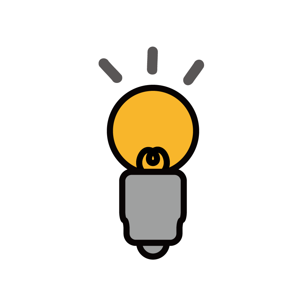 ひらめき 電球 アイデアの漫符のフリーイラスト画像素材 商用無料 アイキャッチャー