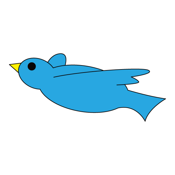 滑空する青い鳥のアイコンのフリーイラスト画像素材 商用無料 アイキャッチャー